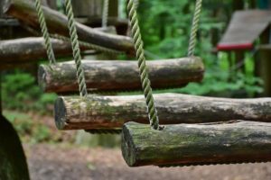 This is a photo of a rope bridge.