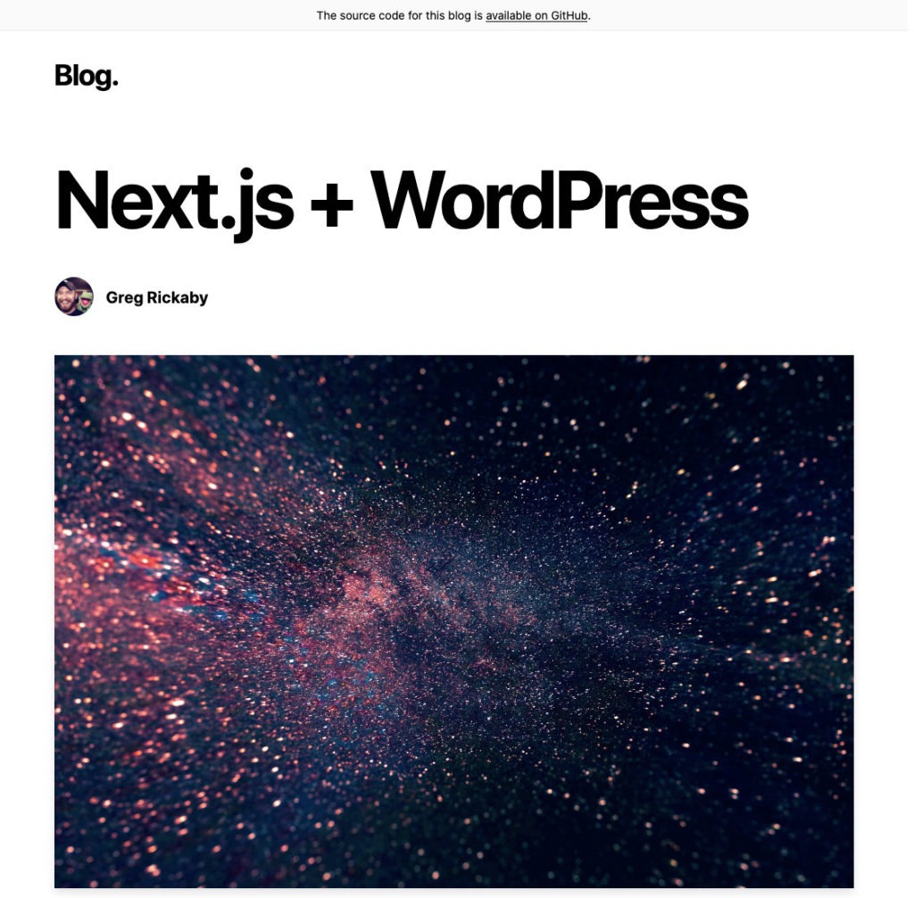 screenshot of next.js wordpress example