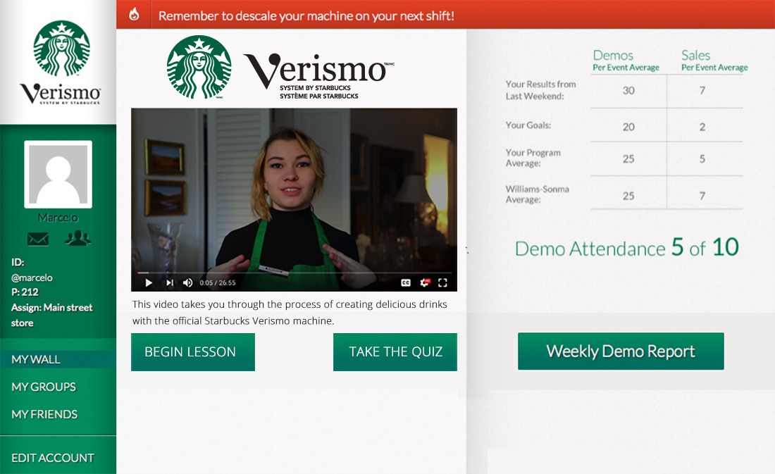 Starbucks, Online Training, LMS, WordPress, eLearning, intranet, Quizzes, Video Learning