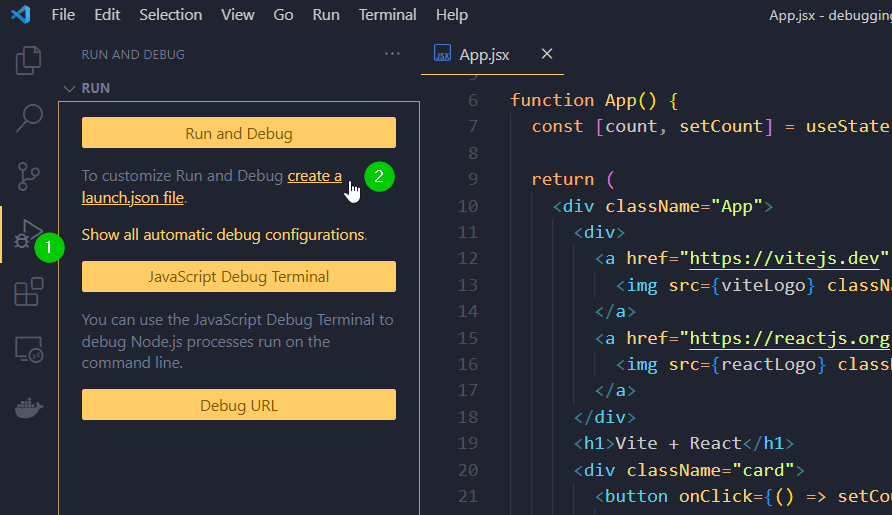 Create launch.json file