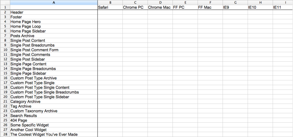 A shiny new QA spreadsheet